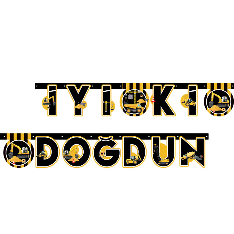 İnşaat İyi Ki Doğdun Harf Banner (2 m)